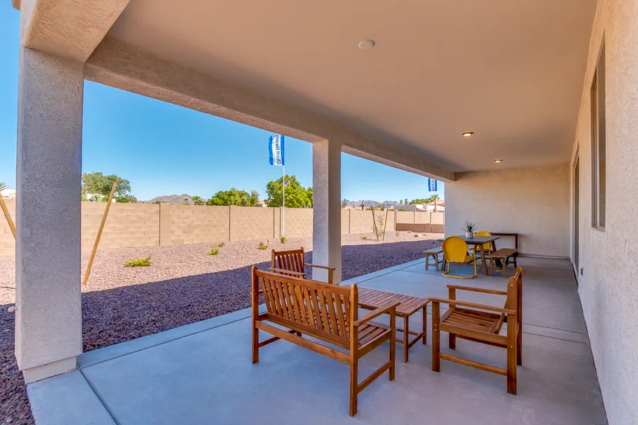 spacious back patio of a new home in lincoln ca by elliott homes