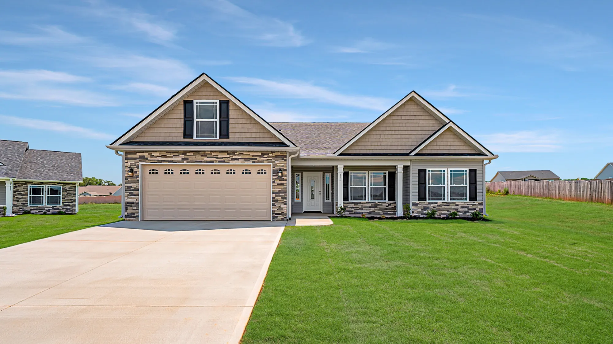 exterior of a new home in the beason pointe community
