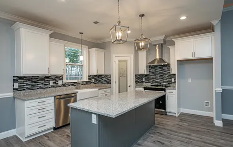kitchen in a new home community, peyton pointe