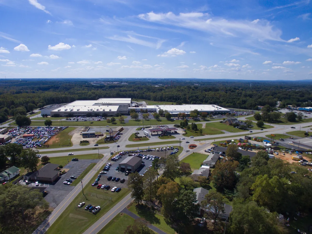 aerial view of the city of wellford, south carolina