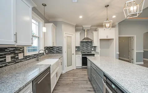 kitchen in a new home community, peyton pointe, by enchanted homes