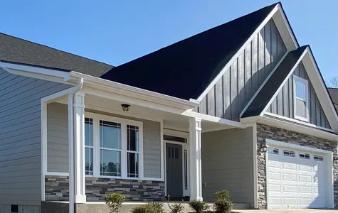 front exterior of a new home in the ashton ridge community