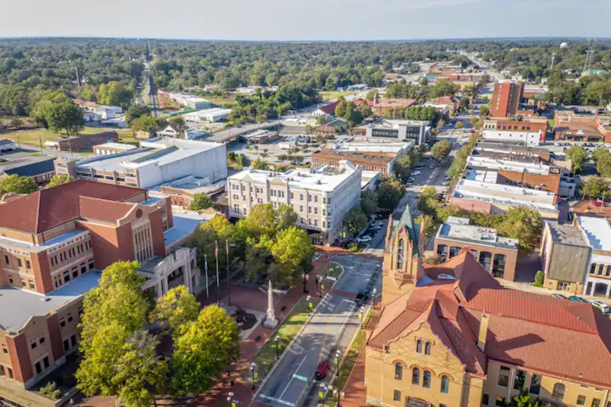aerial view of anderson, south carolina