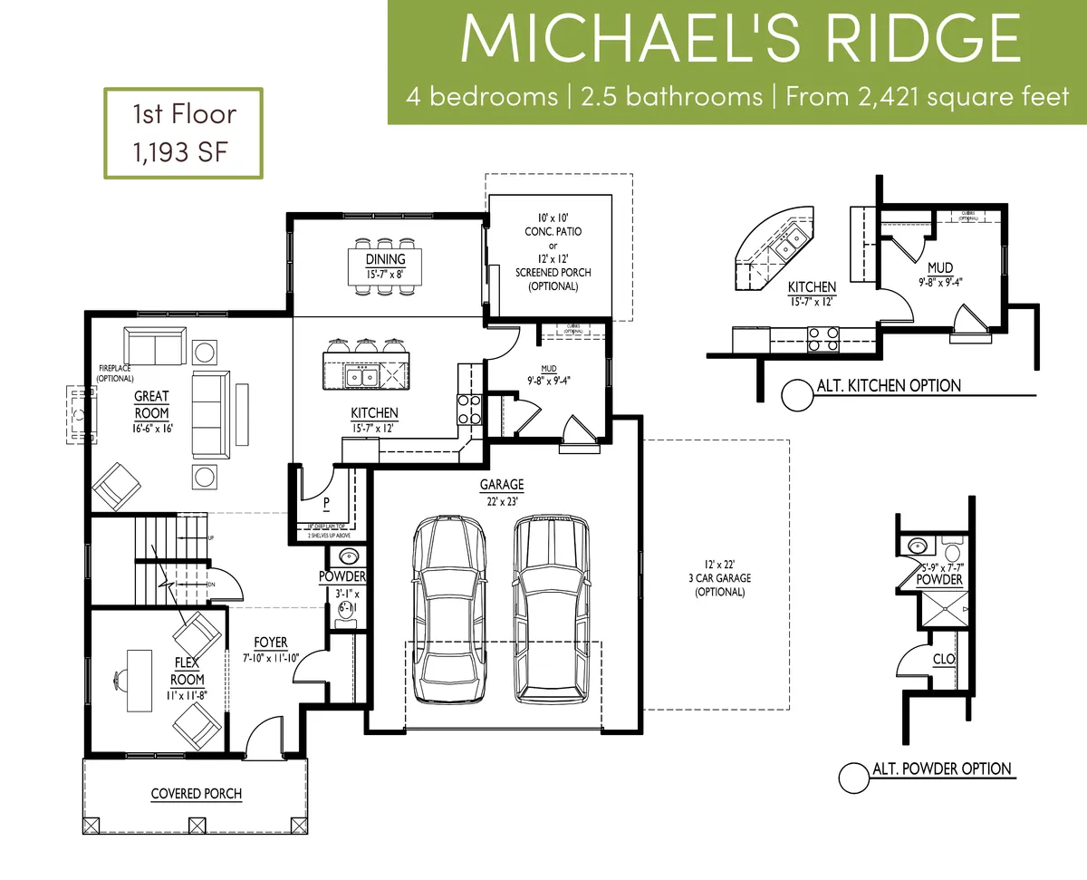 Michael's Ridge First Floor Alternate Options