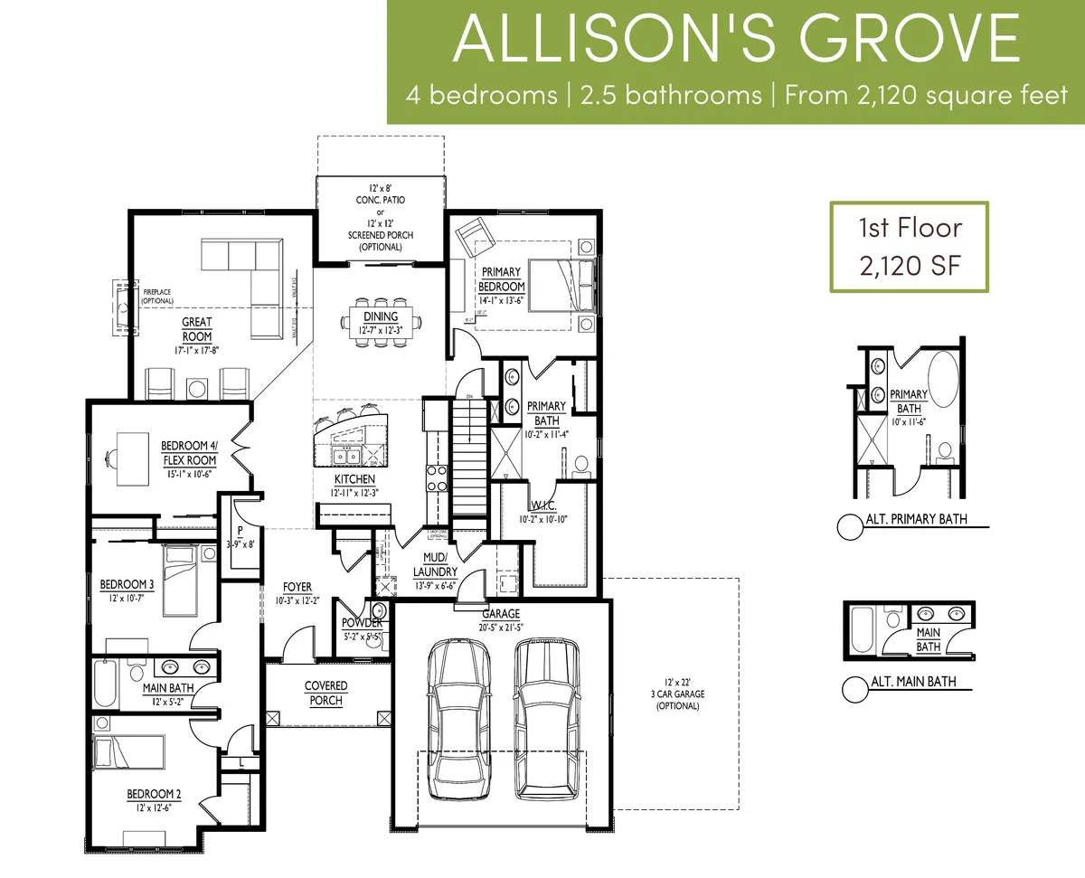 Allison's Grove First Floor Alternate Options
