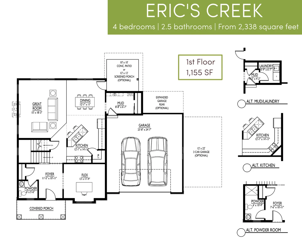 Eric's Creek First Floor Alternate Options