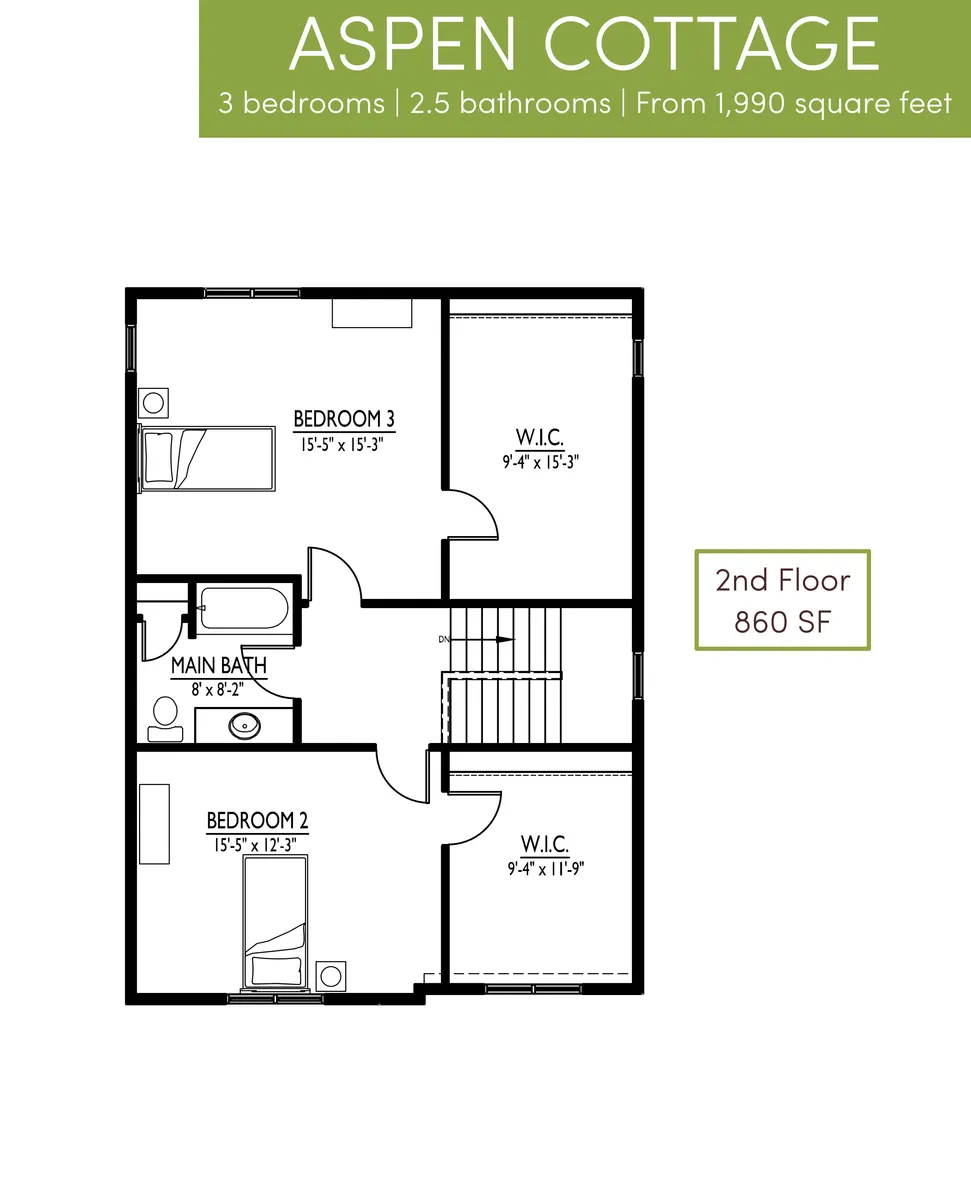 Aspen Cottage Second Floor