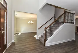 Foyer-Stairs open rail with carpeted stairs