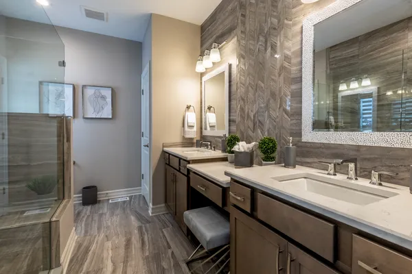 large bathroom in a new home at the patios at essex ridge