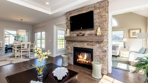 fireplace in a new construction home