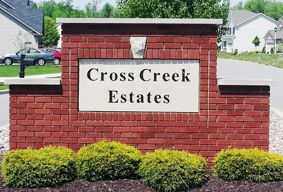 cross creek estates neighborhood entrance by essex homes