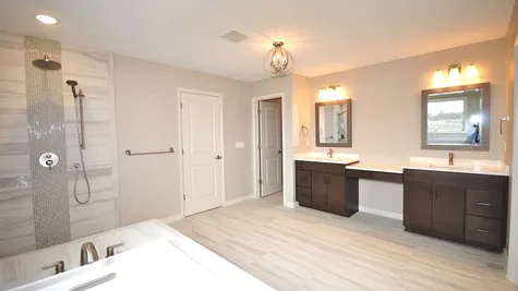 spacious bathroom in a new home in orhcard park ny
