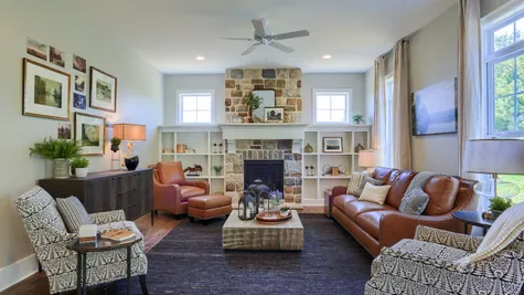 Living room in the Abigail Model from Garman Builders
