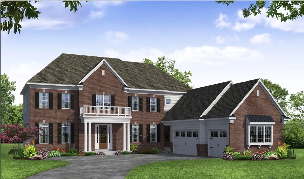 Front elevation of a Brick home from Garman Builders