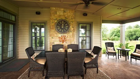 Outdoor patio with seating from Garman Builders
