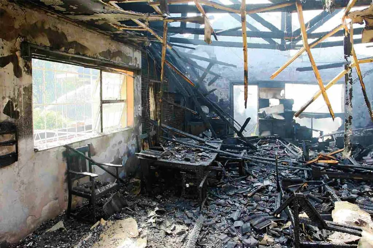 inside of a Burnt down home