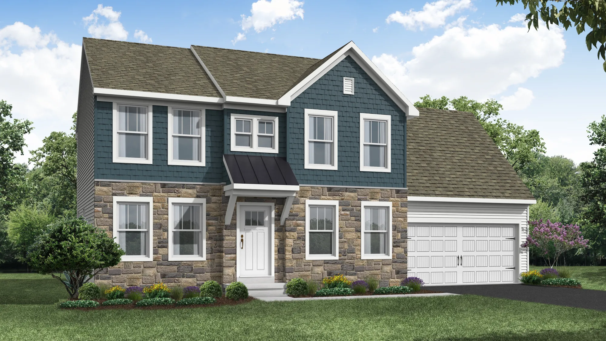Front elevation of the Ambrook model from Garman Builders