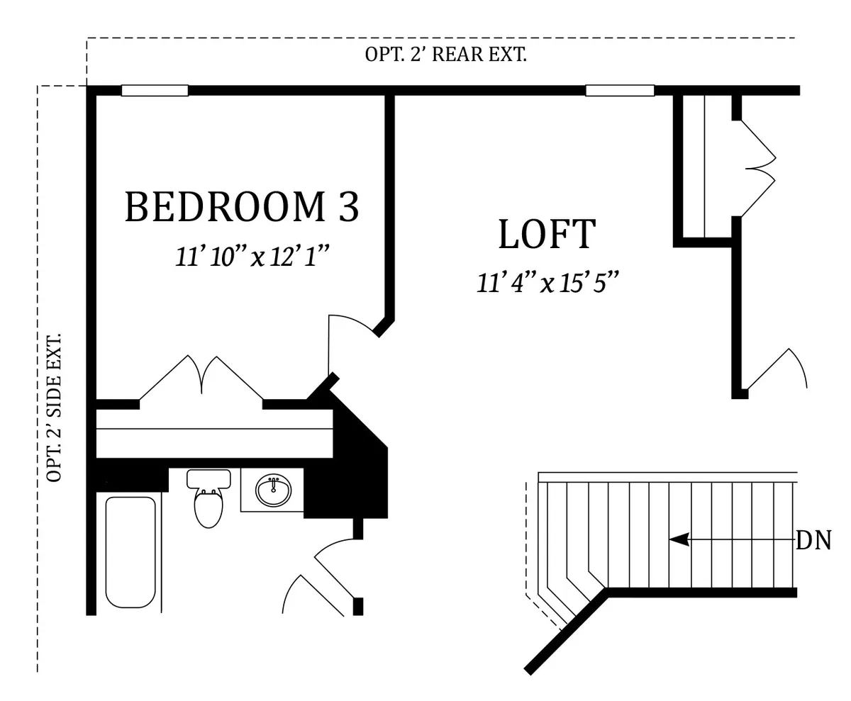 Second Floor Plan | Loft in Lieu of Bedroom