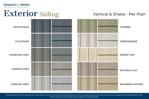 Exterior Siding Vertical & Shake - Per Plan