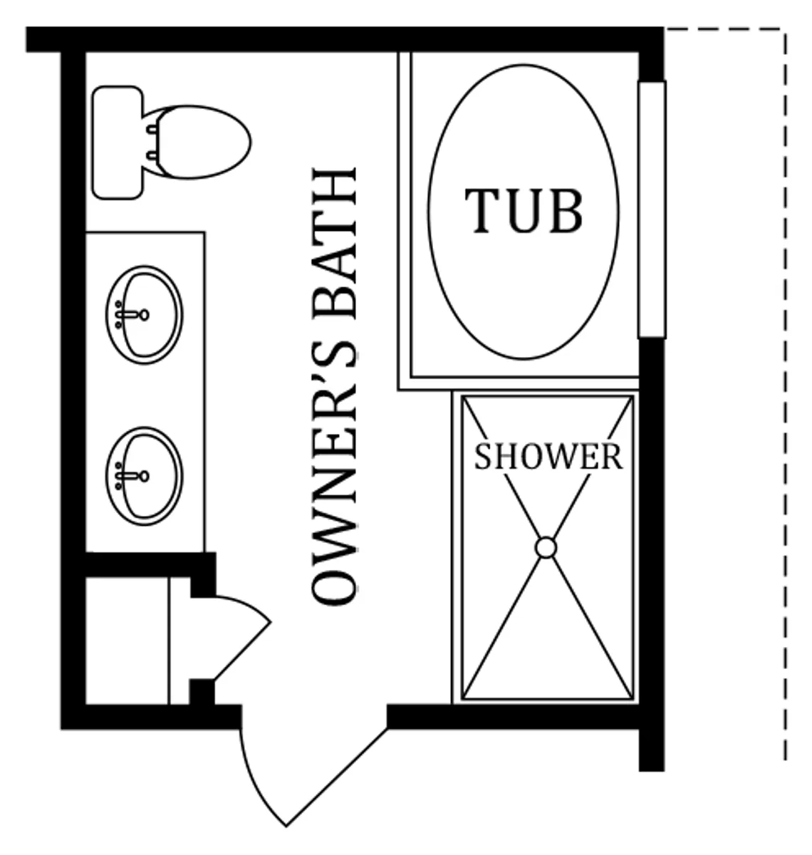 Second Floor | Opt. Super Owner's Bath - with 2' Rear Extension