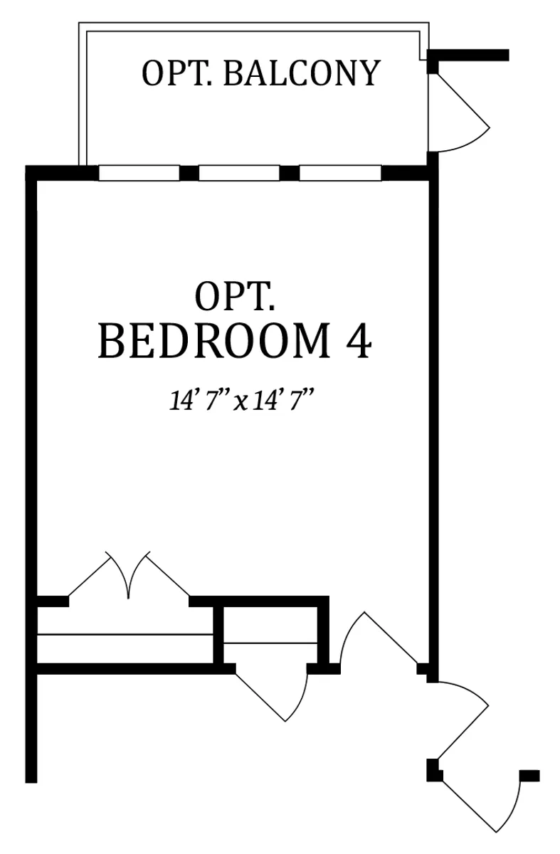 Optional Bedroom 4 for Alternate Second Floor Plan