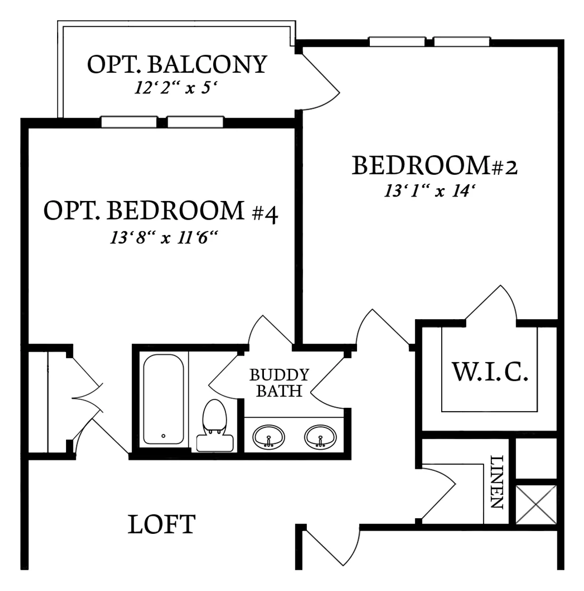 Second Floor Plan | Opt. Bedroom #4