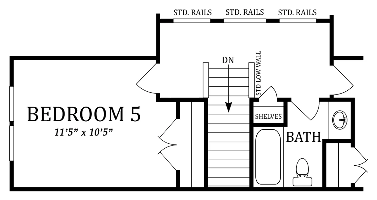 Optional Second Floor | Optional Bedroom 5 - In Lieu of Loft