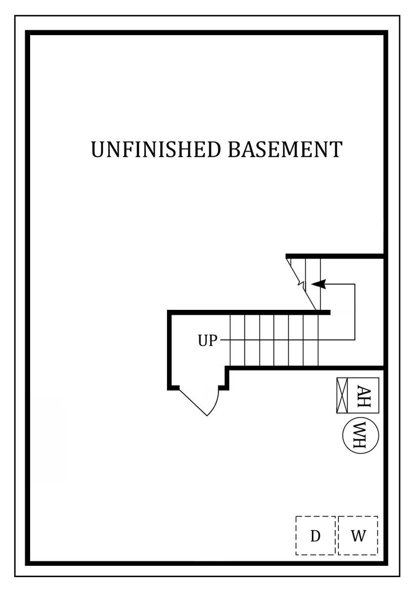 Unfinished Lower Level Floor Plan