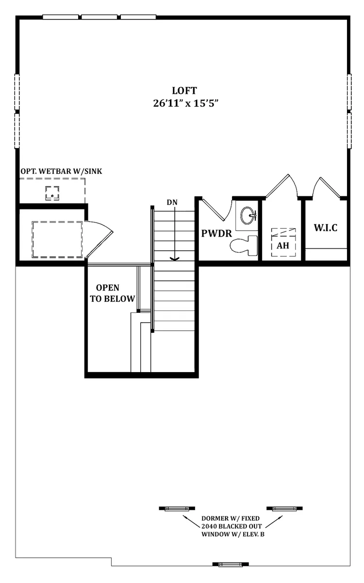 Optional Loft Level Floor Plan
