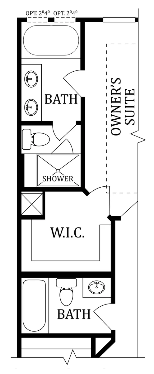 Second Floor Plan | Optional Owner's Bath with 4ft Extension