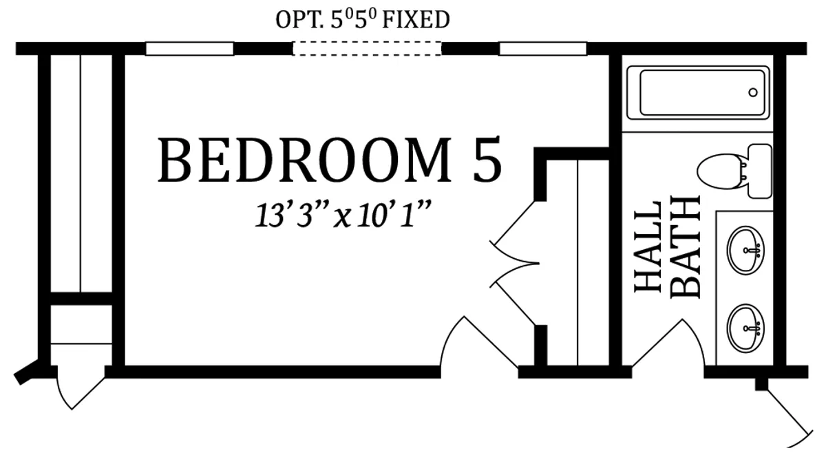 Second Floor | Optional Bedroom 5 - In Lieu of Two Story Great Room