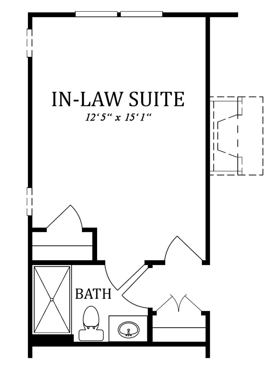 First Floor Plan | In-Law Suite with Full Bath - In Lieu of Home Office & Powder Room