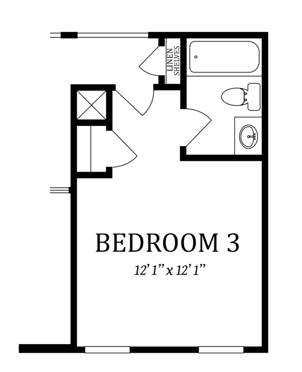 Second Floor Plan | Optional 3rd Bath
