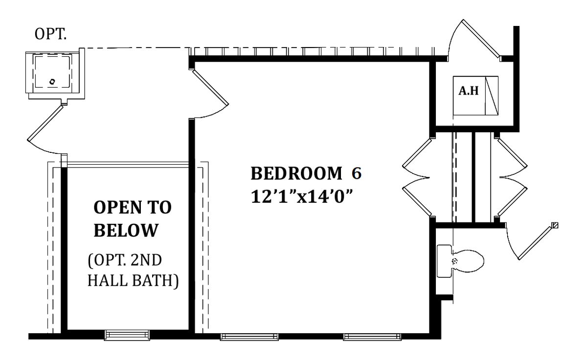 Second Floor Plan | Optional Bedroom #6