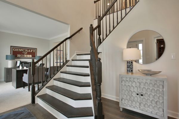 staircase in a new home by a home builder in chester county pa