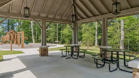 Pavilion with picnic benches