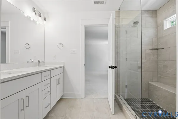 Primary Bathroom- Photo represents actual home