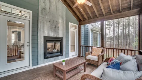 Screened in Porch with Double Sided Fireplace