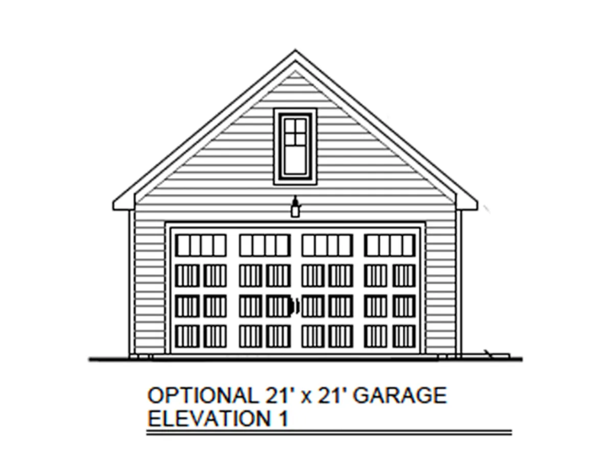 Optional 21'x21' Detached Garage Elevation I