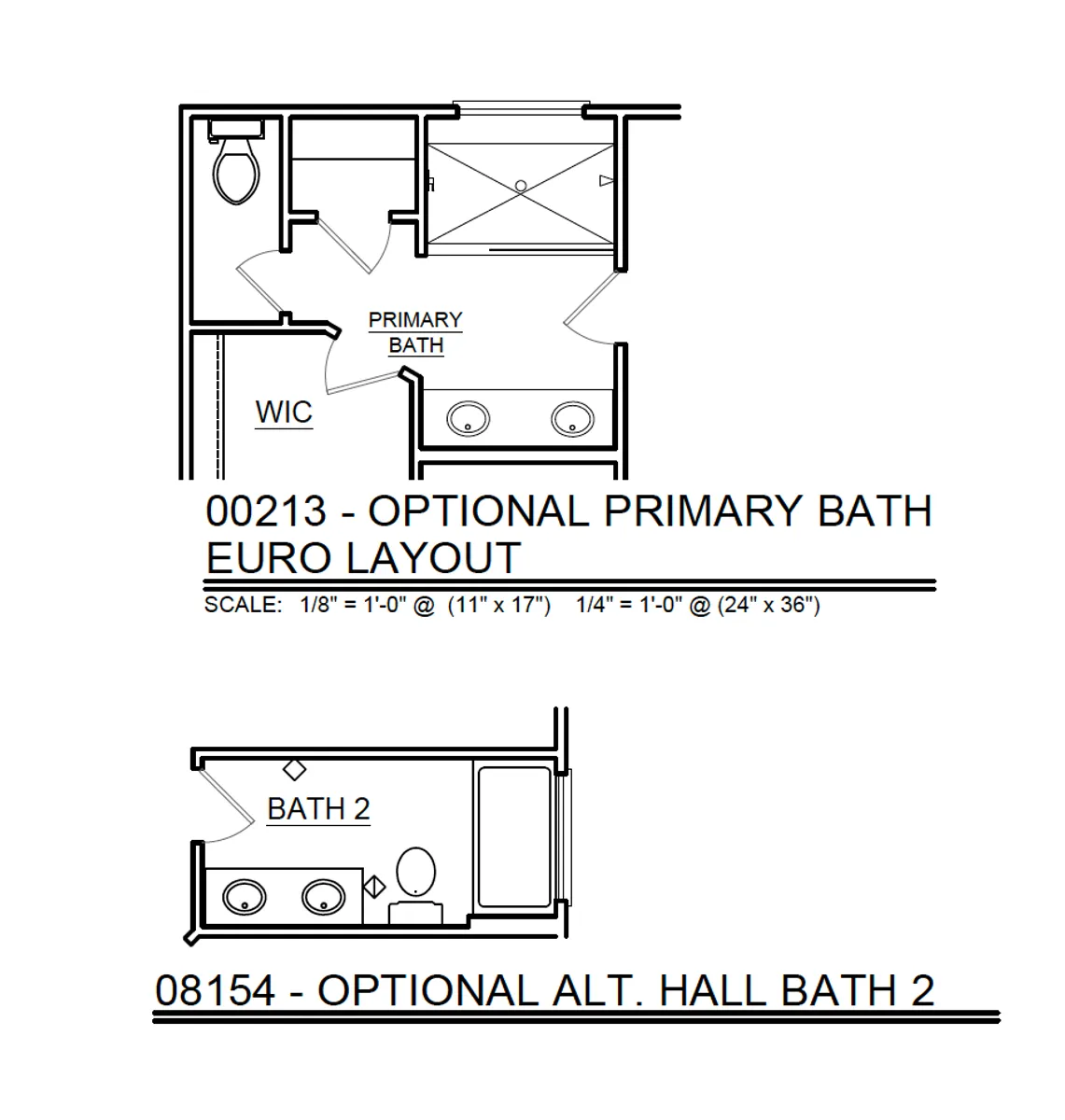 Robinson Optional Primary Bath Euro Layout & Alternate Hall Bath