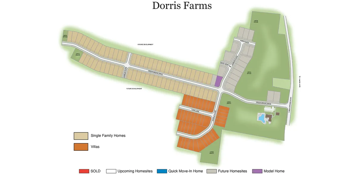 Dorris Farm at Willow Springs master plan plat map