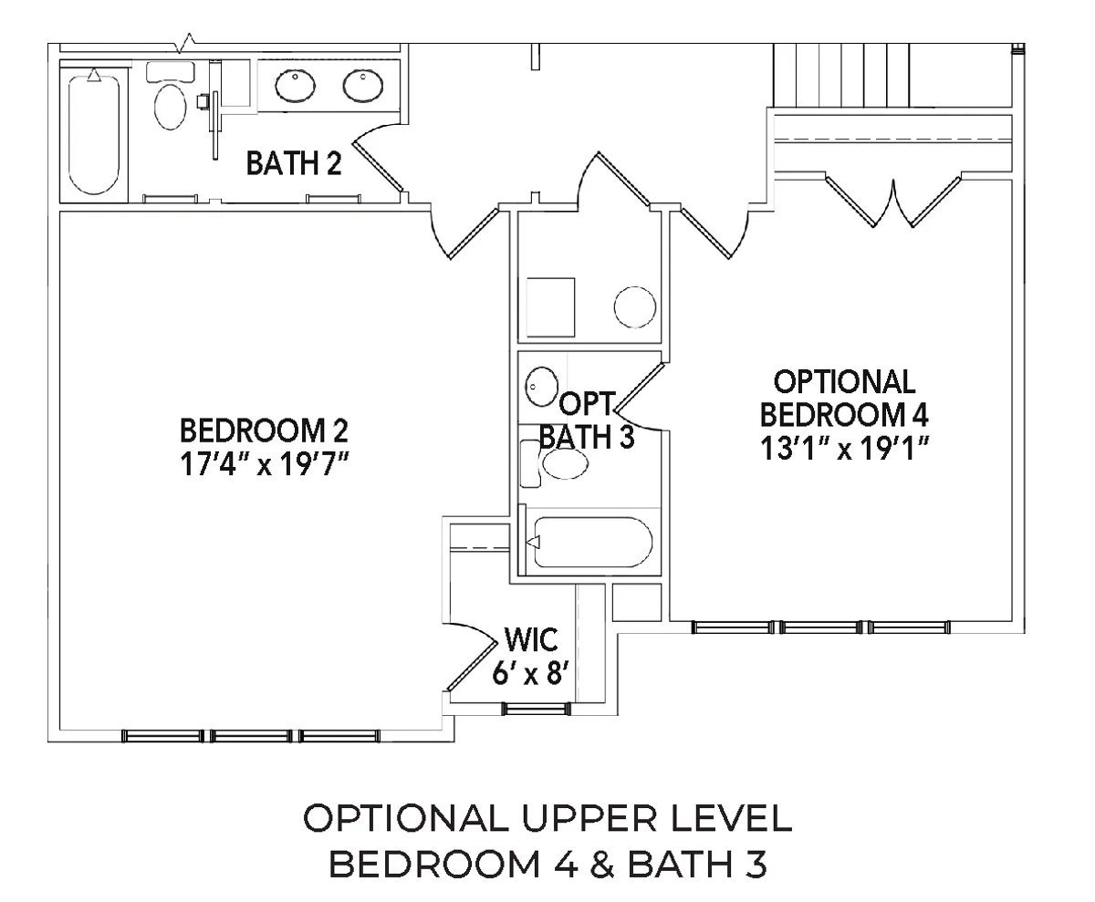 Optional Bedroom 4 and Bath 3