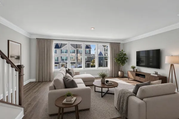 Image has been virtually staged to illustrate potential use of space. Furniture, décor, and finishes may not reflect the current condition of the home.