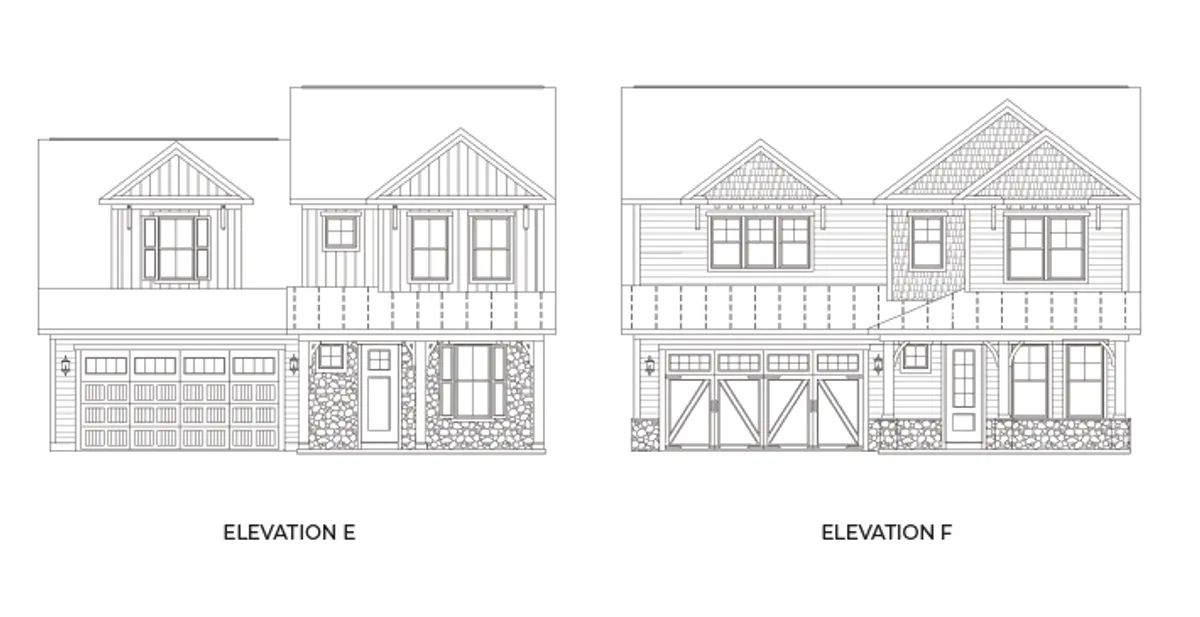 Elevations E & F in Galaxie Farm and Brookhill