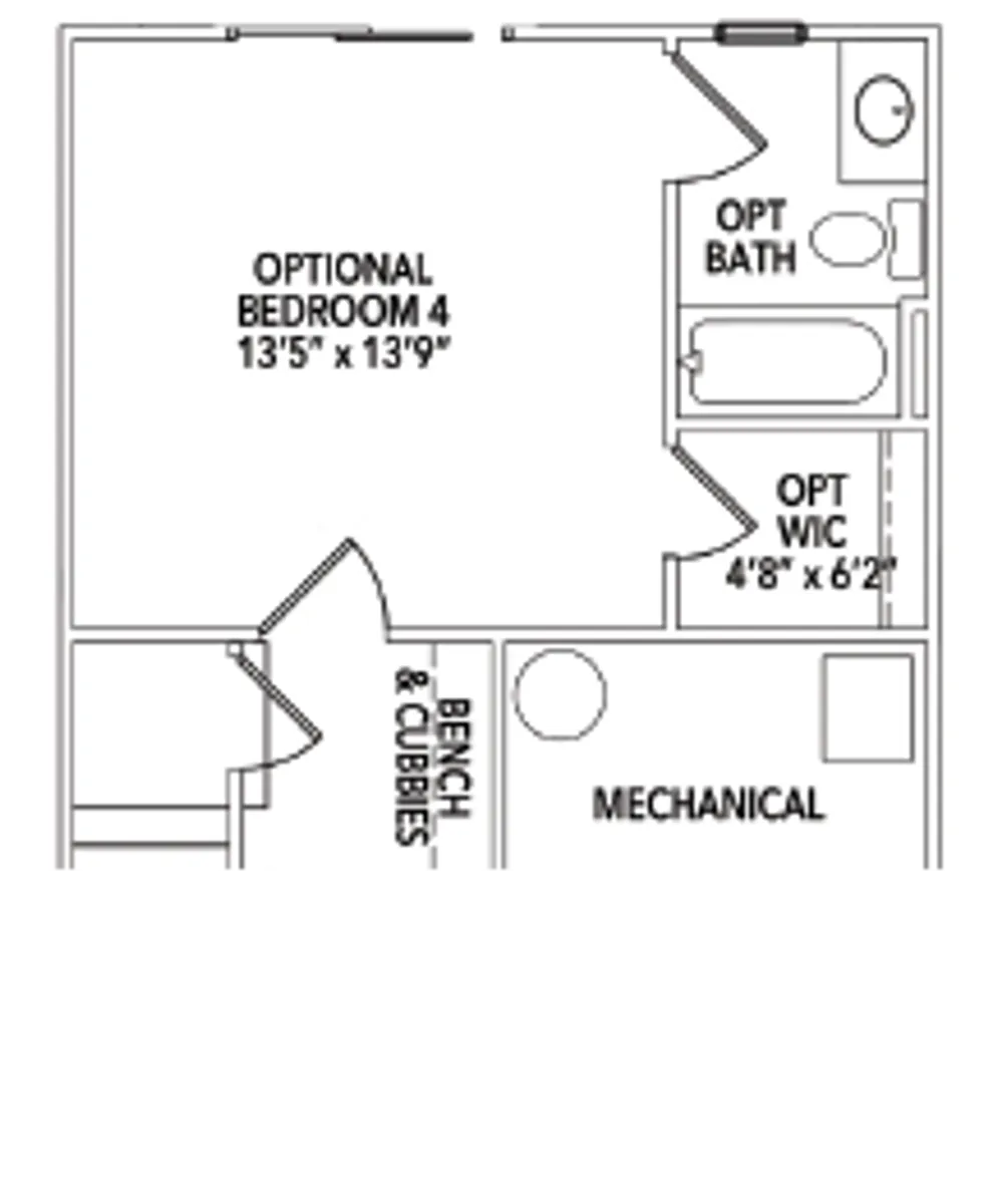 Optional 1st floor bedroom suite in lieu of rec room and half bath
