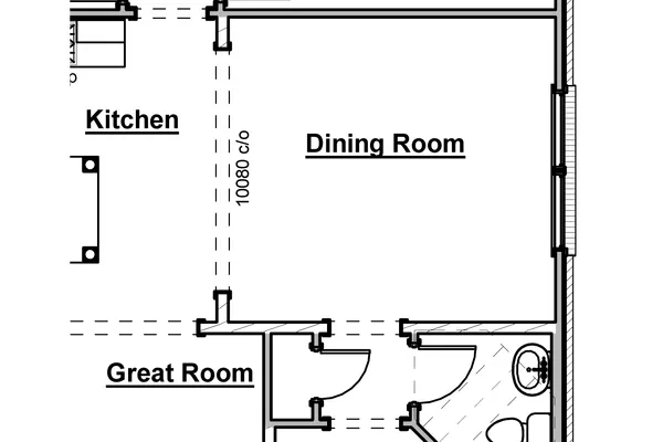 Cased Opening at Kitchen/Dining Room