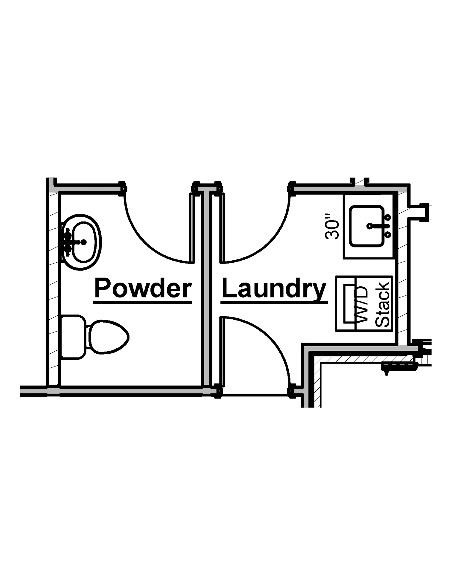 Powder Bath with Laundry Sink Option - undefined