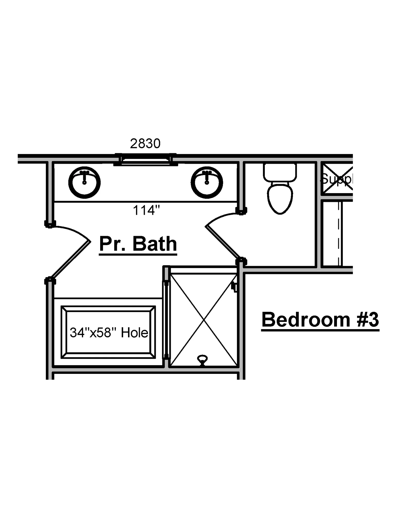 Primary Bath-Tub Option with Large Vanity - undefined