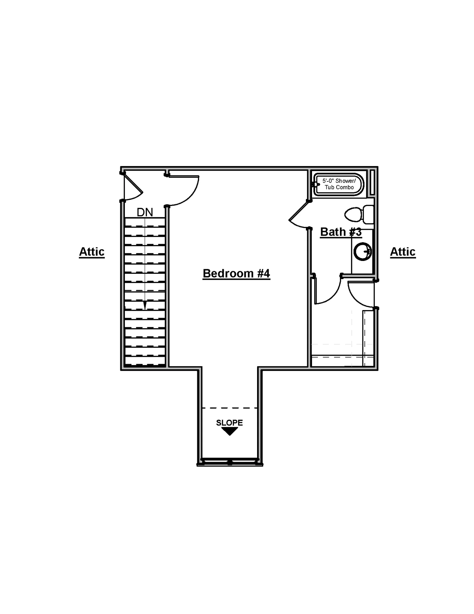 Upstairs 4th Bedroom & Bath Option - undefined