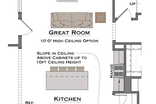 Kitchen & Great Room 10ft Ceiling Height Option